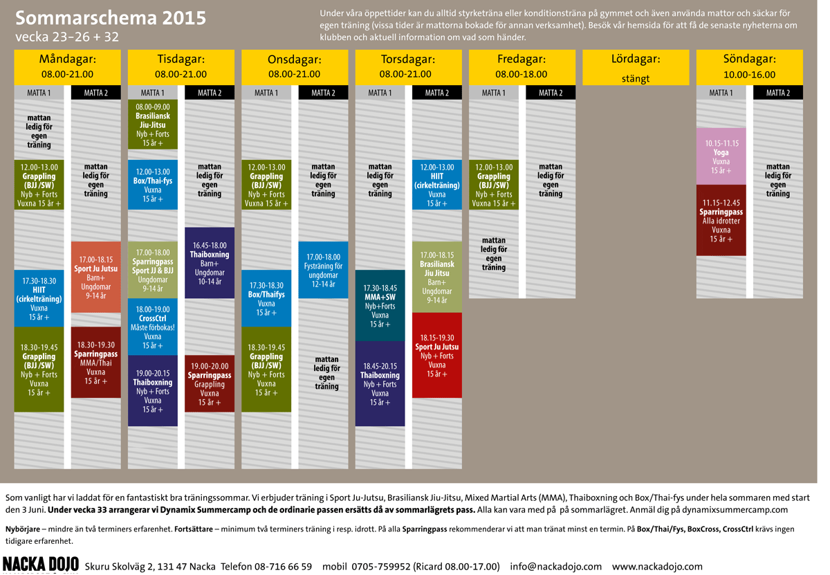 Sommarschemat 2015 klart