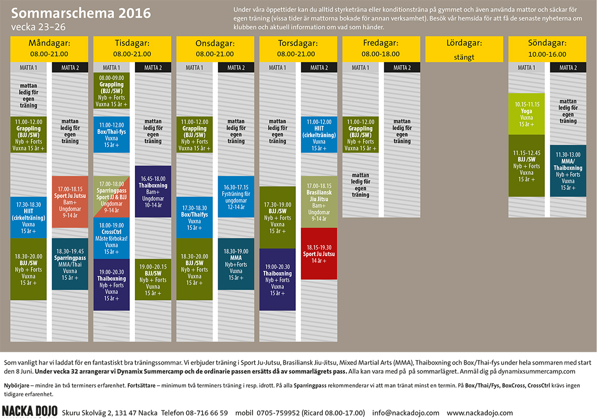 Sommarschemat 2016 klart!